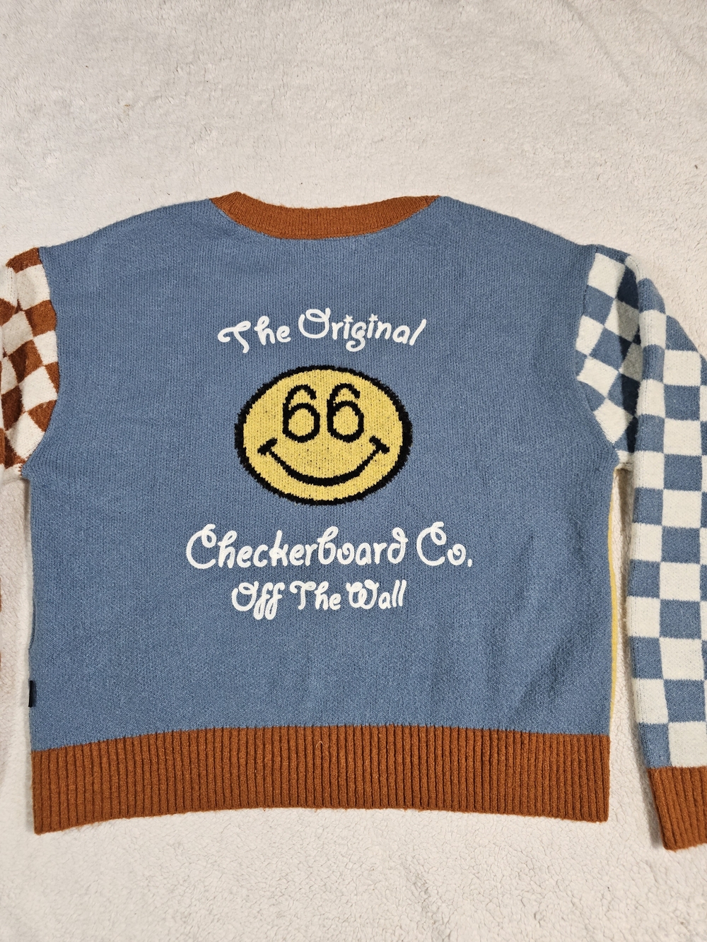 Vans Off The Wall Dusk Downer Checkered Cardigan Sweater Button Woman’s Size S - Picture 11 of 15